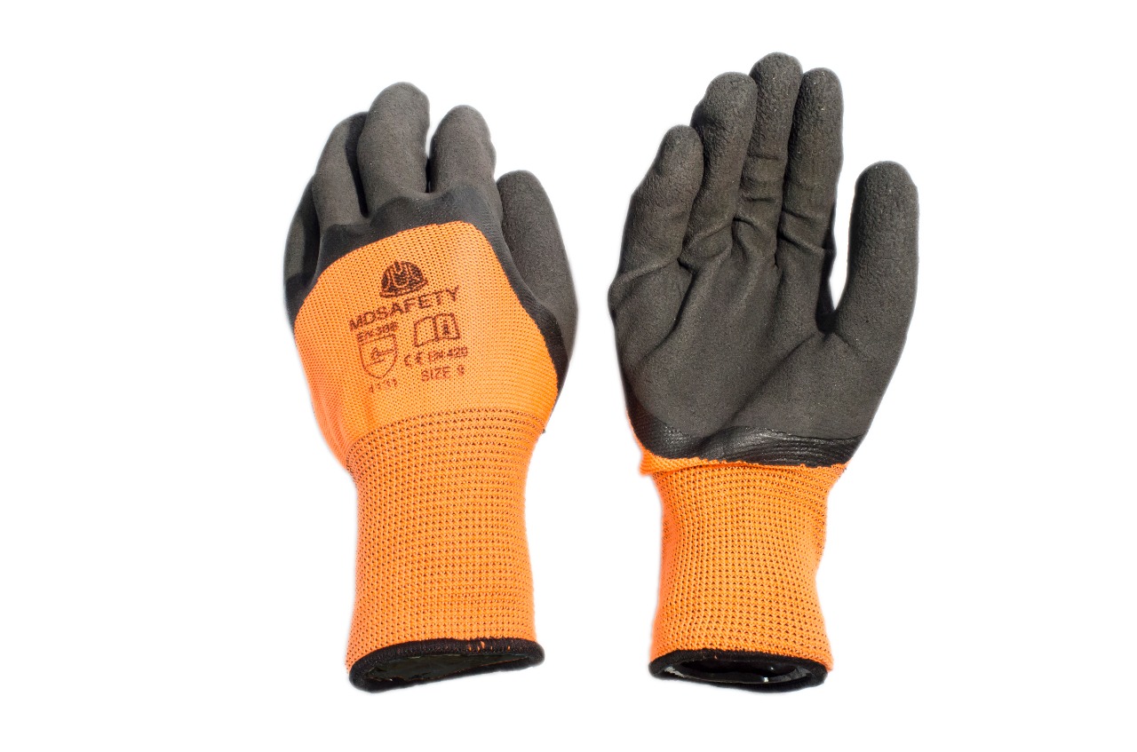 Guantes Latex Nylon de Seguridad Recubierto MD Safety Naranja - Equipo de protección personal | Arfeseg