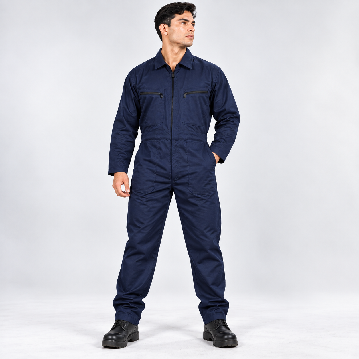 Overol Drill Enterizo Azul Navy Vulcano